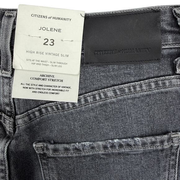 NWT CITIZENS OF HUMANITY Jolene High Rise Vintage Slim Size 23 Graphite - Picture 7 of 8